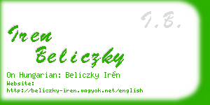 iren beliczky business card